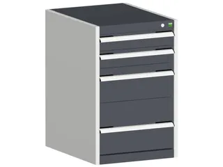 ladekast HxBxD 800x525x525mm 4laden romp RAL7035 front RAL7016 - 1