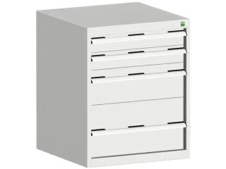 ladekast HxBxD 800x650x650mm 4laden romp RAL7035 front RAL7035 - 1