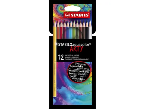 Kleurpotloden STABILO 1624 aquacolor Arty assorti etui à 12 stuks