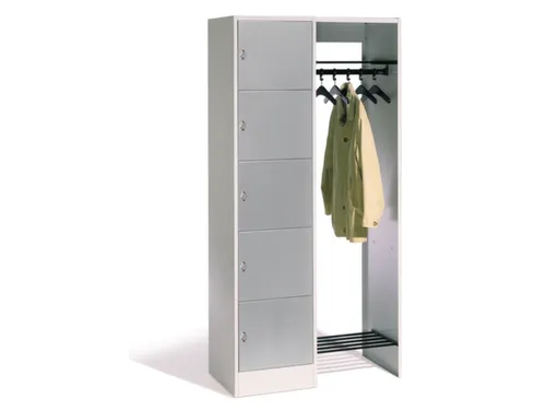 locker met kapstok,HxBxD 1950x960x480mm,romp RAL7021,front RAL7021