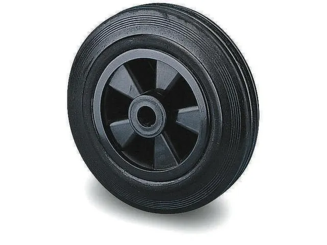 wiel,draagverm. 135kg,massief rubber-banden,ØxB 160x40mm,glijlager