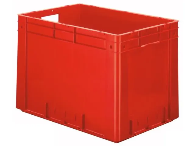 Euronorm Stapelkrat 420x600x400mm 80l Wanden/Bodem Gesloten Rood