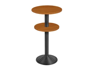 statafel,HxØ 1100x600mm,rond,schotelvoet zwart,blad kersenboom,2e bla - 1
