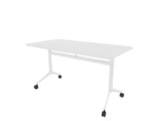 klaptafel,HxBxD 750x1400x700mm,hoekig,T-voet wit,ovale buis,blad wit - 1