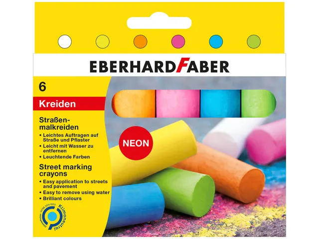 Stoepkrijt Eberhard Faber 6 Neon kleuren