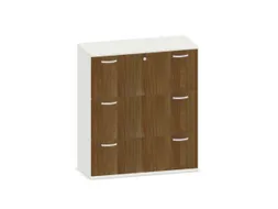hangmappenkast 1150x1000x430mm 3hangmappenframes Wit + noten