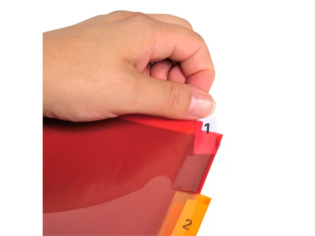 Tabbladen PP A4+ L-m ap + etiket 6 tabs