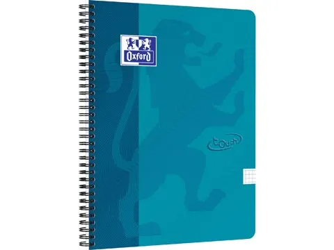 Touch Spiraalblok Formaat A4 140 Bladzijden Aqua Geruit 5 Mm