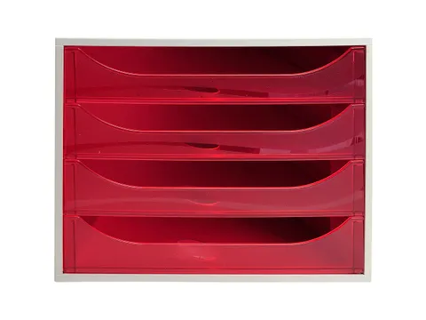 Ladenblok Ecobox 4 Laden A4+ Rood