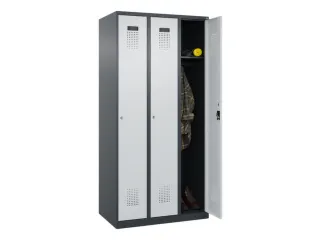 locker,HxBxD 1850x900x500mm,3vak,vak B 300mm,cil.-slot,staand op vloer - 1
