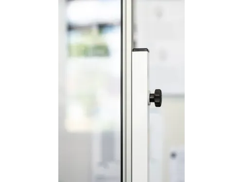 Verrijdbaar scherm 190x126cm transparant plexiglas met onderstel