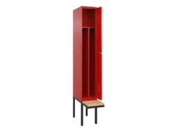 locker met bank,voor scheiding van kleding,HxBxD 2120x300x815mm,1vak