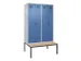 locker met bank,voor scheiding van kleding,HxBxD 2120x1200x815mm,4vak