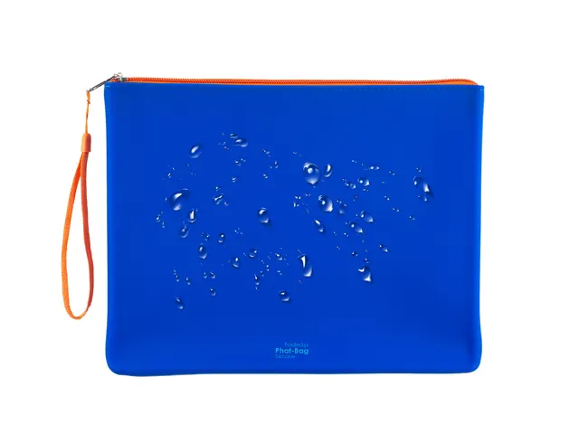 etui A5 Phat-Bag blauw van siliconen met ritssluiting