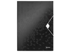 Elastomap Leitz WOW A4 3 kleppen PP zwart