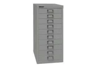 kantoor-ladekast HxBxD 590x278x380mm 10 laden romp lichtgrijs staal - 3