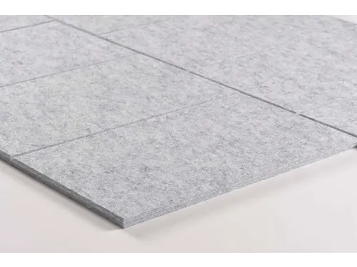 Akoestische PET-vilt Parallellogram tegels lichtgrijs 30x25cm 22 stuks