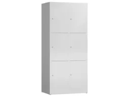 Lockerkast 1800x800x500mm 2x3 vakken cilinderslot, sokkel, RAL7035