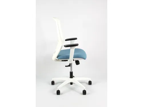 Bureaustoel EN1335 Linea Tekna White 01 l.blauw/wit met 3D armleuning