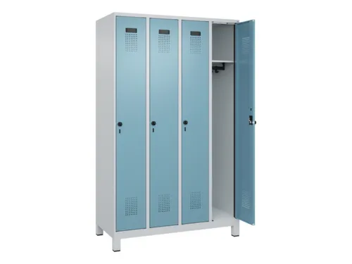 locker,HxBxD 1950x1200x500mm,4vak,vak B 300mm,draaigrendel,voeten