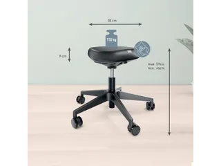 Ergo actieve Zitkruk comfort wieltjes zwart - 4
