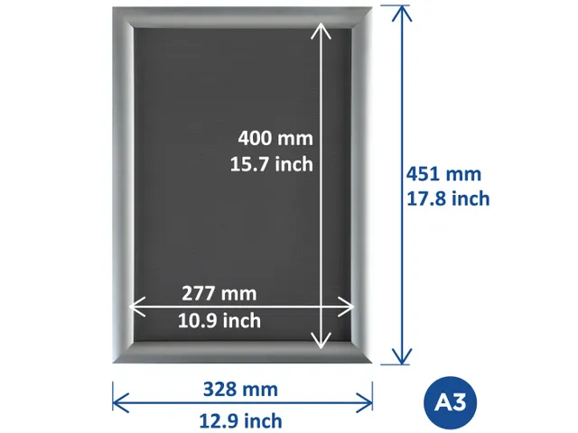 Cadre clipsable Europel A3 25mm noir