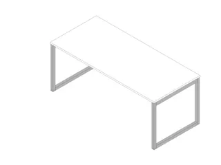 bureau,HxBxD 730x1800x800mm,blad wit,sledeframe aluminium - 1