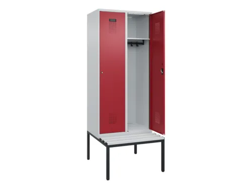 locker met bank,HxBxD 2120x800x815mm,2vak,vak B 400mm,cilinderslot
