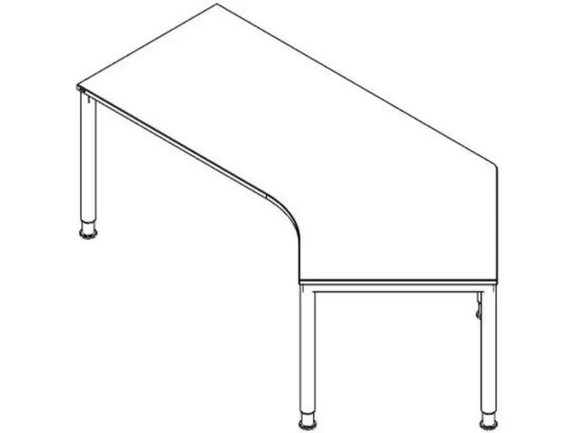 in hoogte verstelbaar hoekbureau 680-820x2170x1130mm Eiken aluzilver