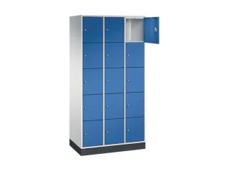 lockerkast,RAL 7035/RAL 5010,HxBxD 1950x920x500mm,3x5vakken,cil.-slot - 1
