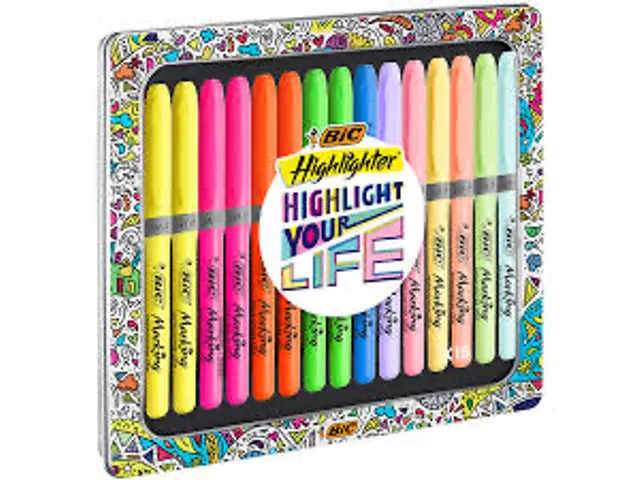 Markeerstift Bic grip Highlight your life assorti blik à 15 stuks
