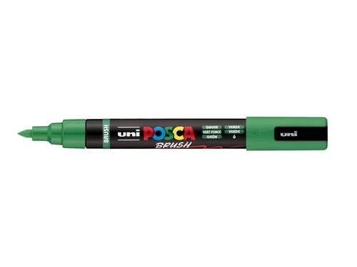 Paintmarker Uni POSCA PC-5BR brushpunt M donkergroen