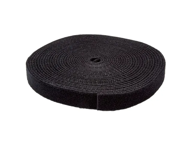 7,6m Bulk Rol Klittenband herbruikbaar zwart op maat te knippen