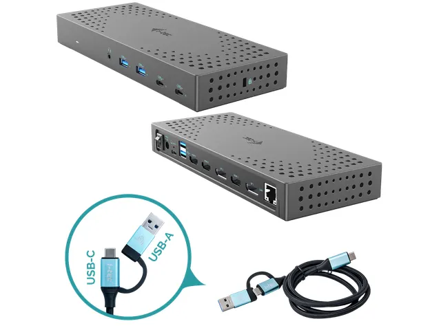 USB 3.0 / USB-C / Thunderbolt, 3x 4K Docking Station Gen 2 + Power Del