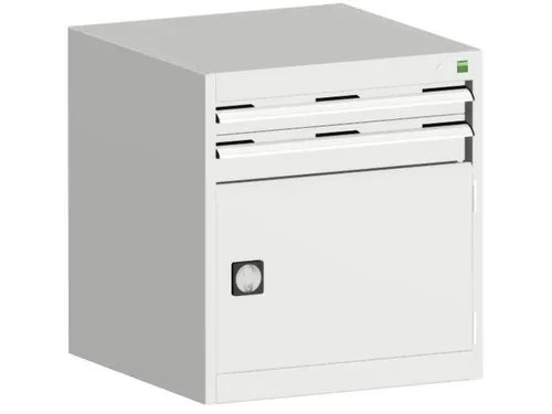 ladekast HxBxD 700x650x525mm 2laden RAL7035 front RAL7035