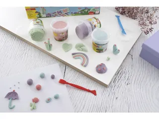 Kinderklei EFA in beker pastel kleuren 4x140gr in karton - 3