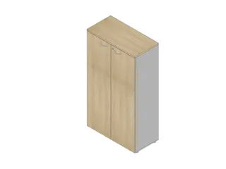 Kantoorkast,3Xhouten Vloer,4Ordnerhoogte,Romp Aluminium,Front Eiken - 1