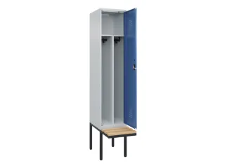 locker met bank,voor scheiding van kleding,HxBxD 2120x400x815mm,1vak - 1
