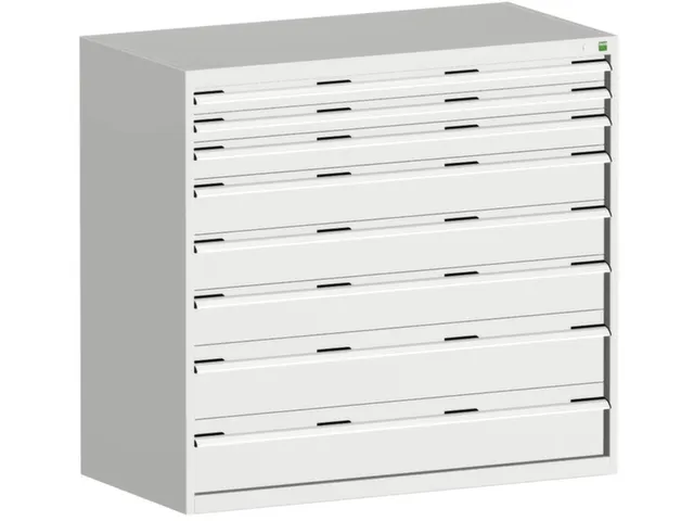 ladekast 1200x1300x750mm 8laden zware lasten RAL7035 front RAL7035