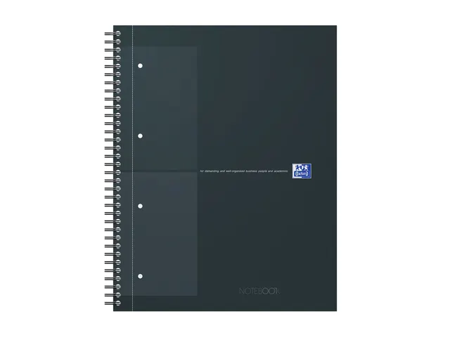 Spiraalblok Oxford International Notebook A4+ ruit 5x5mm Zwart