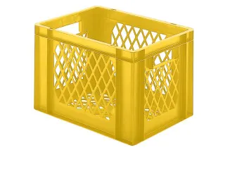 Euronorm-stapelbak 24l 270x400x300mm Wanden/bodem Opengewerkt Geel - 1