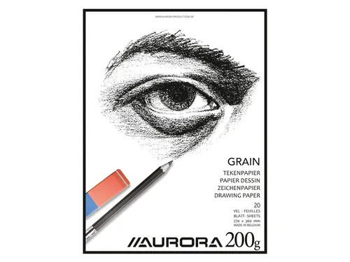 Tekenblok Aurora 27x36cm 20 vel 200 gram Grain papier