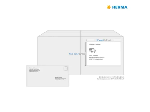 HERMA 4624 Premium etiketten A4 97x67,7mm Wit 1600 stuks