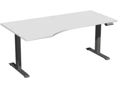 In hoogte verstelbaar bureau in vrije vorm,HxBxD 730-1230x1800x1000mm