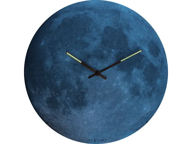 Horloge murale NeXtime 'blauw Moon Dome' Ø35cm verre bombé