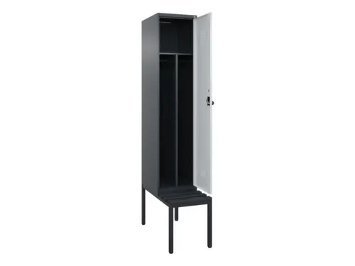 locker met bank,voor scheiding van kleding,HxBxD 2120x400x815mm,1vak