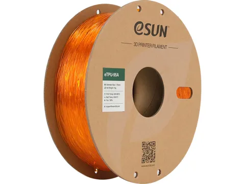 3D Printer Filament eTPU-95A eSun 1,75mm Transparant Oranje 1kg