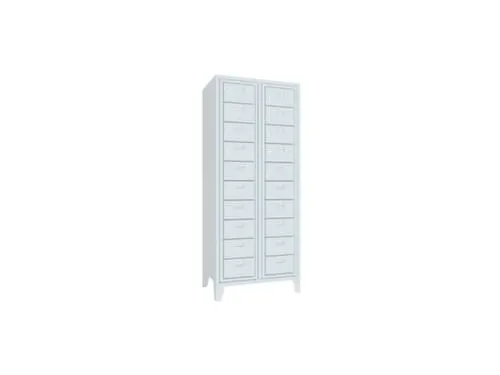 Vakken-/sorteerkast 1850x770x500 2x10vakken Poten Cilinderslot Ral7035