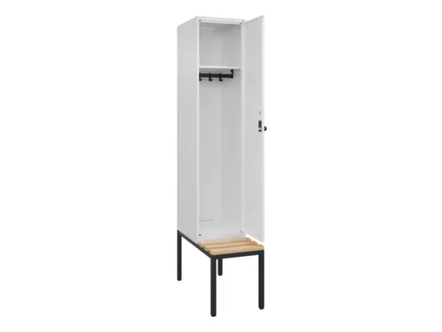 locker met bank,HxBxD 2120x400x815mm,1vak,vak B 400mm,draaigrendel