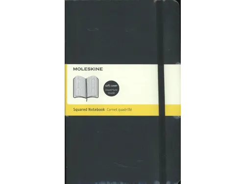 Notitieboek Moleskine large 130x210mm ruit 5x5mm soft cover zwart